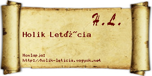 Holik Letícia névjegykártya